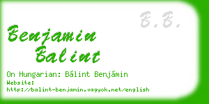 benjamin balint business card
